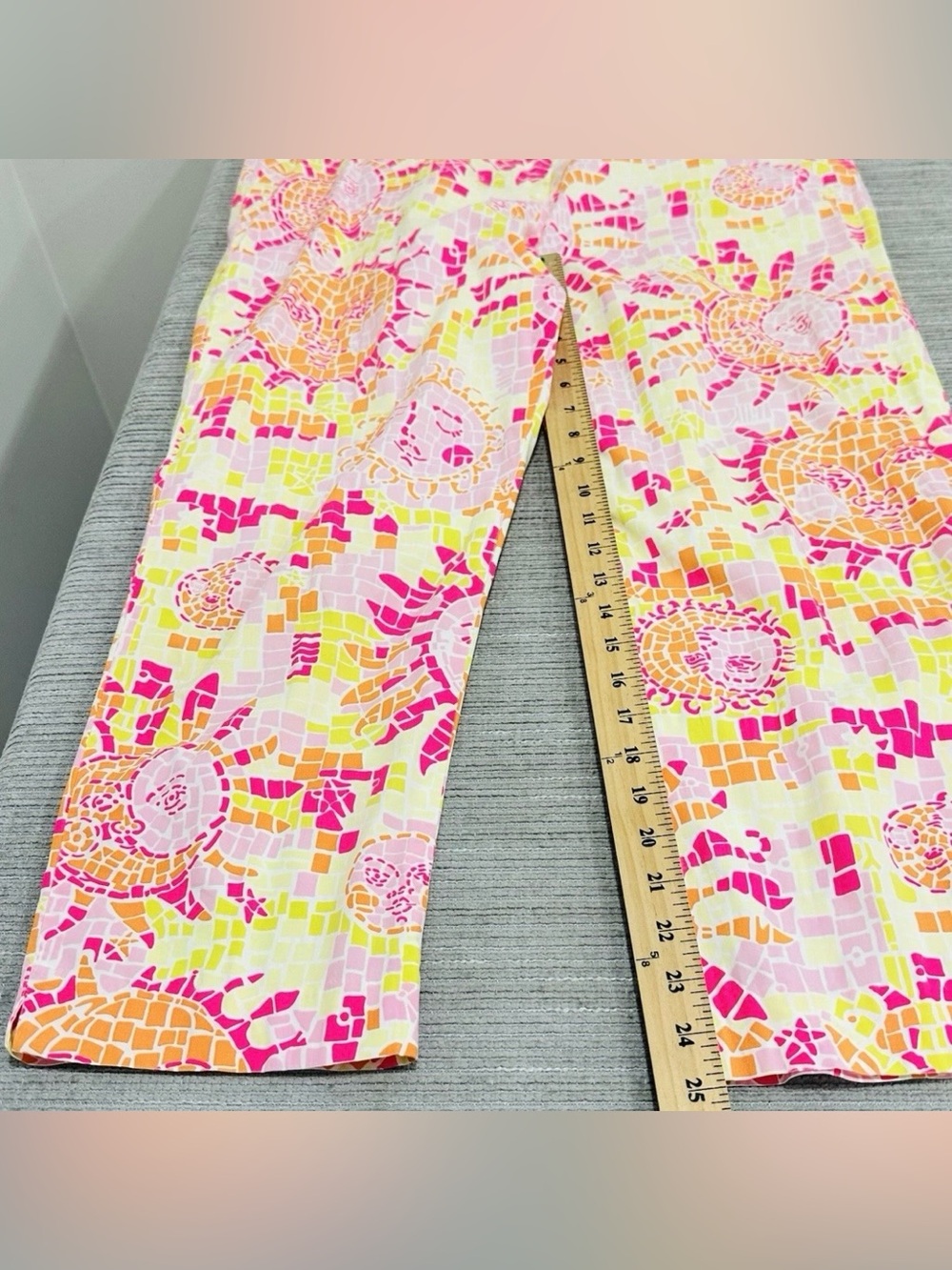 Lilly Pulitzer Women’s Pants‎ Size 12 Colorful Pink Orange Cropped - Picture 6 of 8